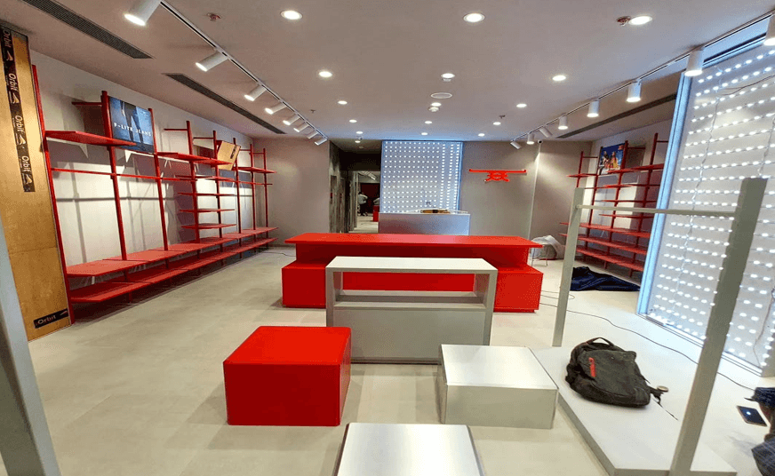 Retail Space — Red Accents